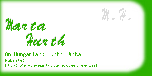 marta hurth business card